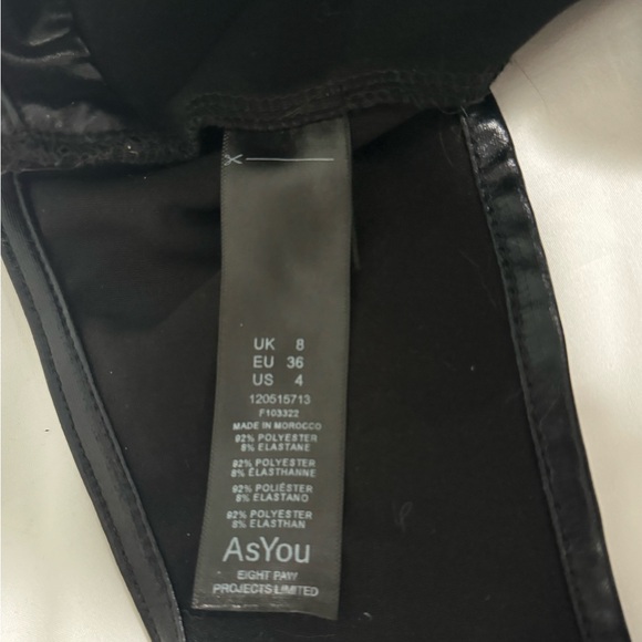 ASYOU Wet Look Corset Top in Black - Picture 6 of 6